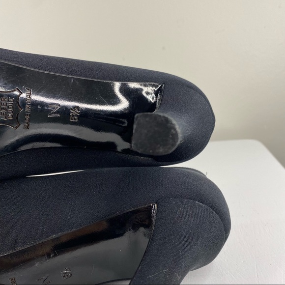 Vintage Yves Saint Laurent Black Canvas Heels - Picture 7 of 9